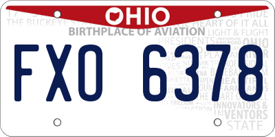 OH license plate FXO6378