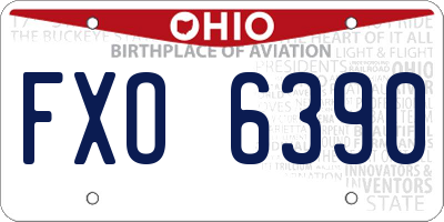 OH license plate FXO6390