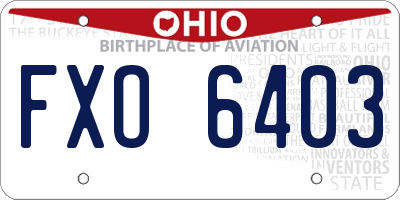 OH license plate FXO6403