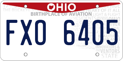 OH license plate FXO6405