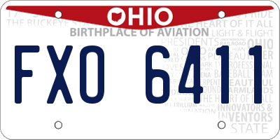 OH license plate FXO6411