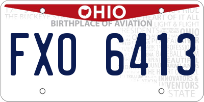 OH license plate FXO6413