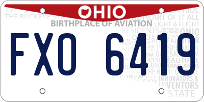 OH license plate FXO6419