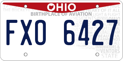 OH license plate FXO6427