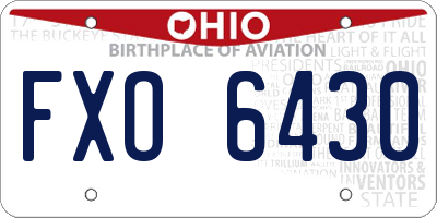 OH license plate FXO6430