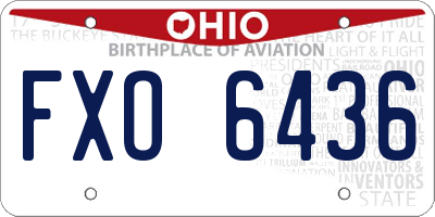 OH license plate FXO6436
