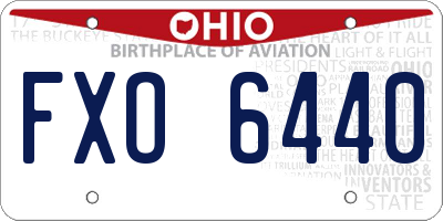OH license plate FXO6440