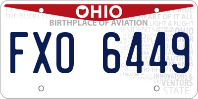 OH license plate FXO6449