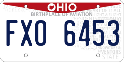 OH license plate FXO6453