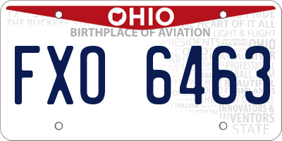 OH license plate FXO6463