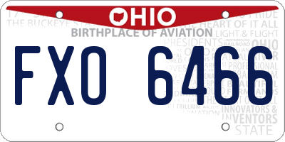 OH license plate FXO6466
