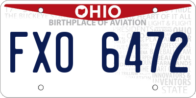 OH license plate FXO6472