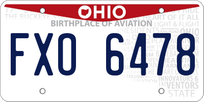OH license plate FXO6478