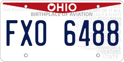 OH license plate FXO6488