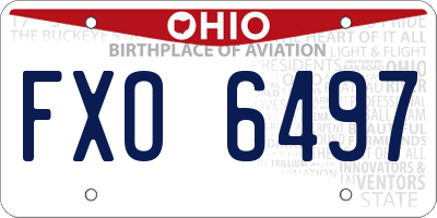 OH license plate FXO6497