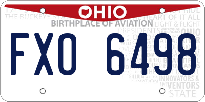 OH license plate FXO6498