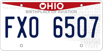 OH license plate FXO6507