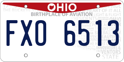OH license plate FXO6513