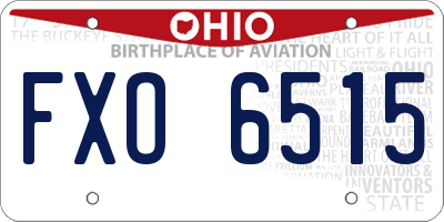 OH license plate FXO6515