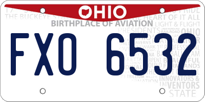 OH license plate FXO6532