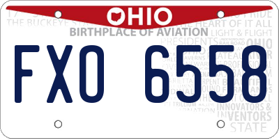 OH license plate FXO6558