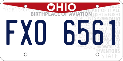 OH license plate FXO6561