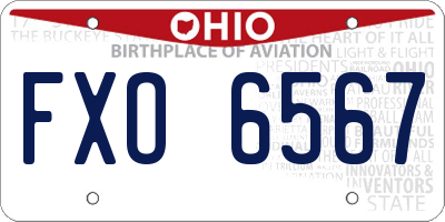 OH license plate FXO6567