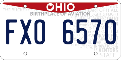 OH license plate FXO6570