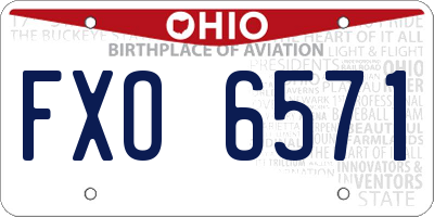 OH license plate FXO6571
