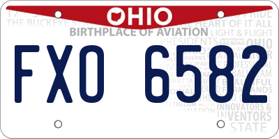 OH license plate FXO6582