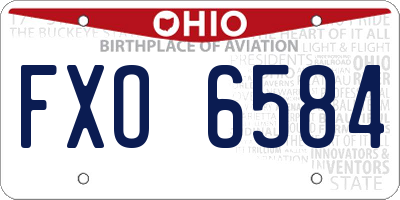 OH license plate FXO6584