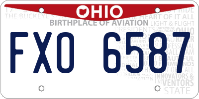 OH license plate FXO6587
