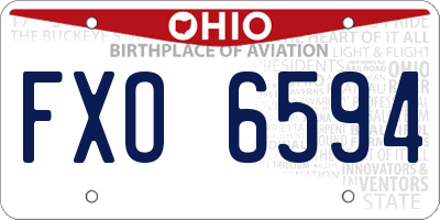 OH license plate FXO6594