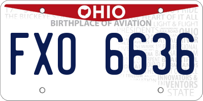 OH license plate FXO6636