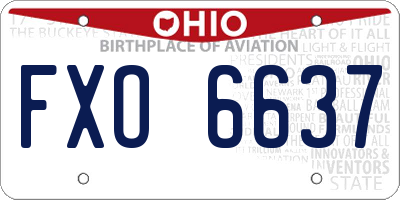 OH license plate FXO6637