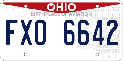 OH license plate FXO6642