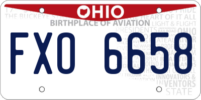 OH license plate FXO6658