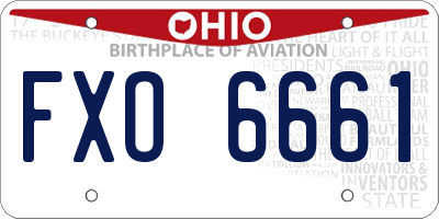 OH license plate FXO6661