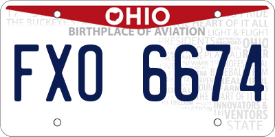 OH license plate FXO6674