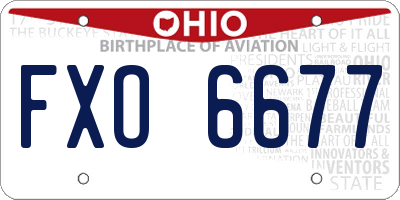 OH license plate FXO6677