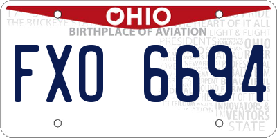 OH license plate FXO6694