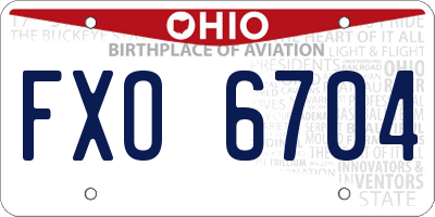 OH license plate FXO6704