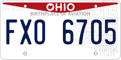 OH license plate FXO6705
