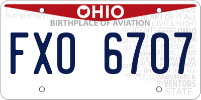 OH license plate FXO6707