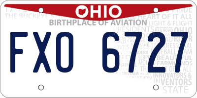 OH license plate FXO6727