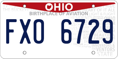 OH license plate FXO6729