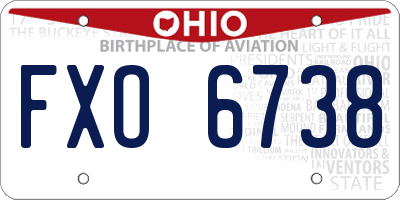 OH license plate FXO6738