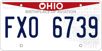 OH license plate FXO6739