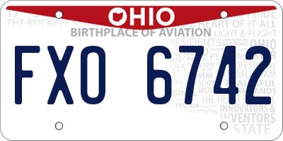 OH license plate FXO6742