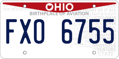 OH license plate FXO6755